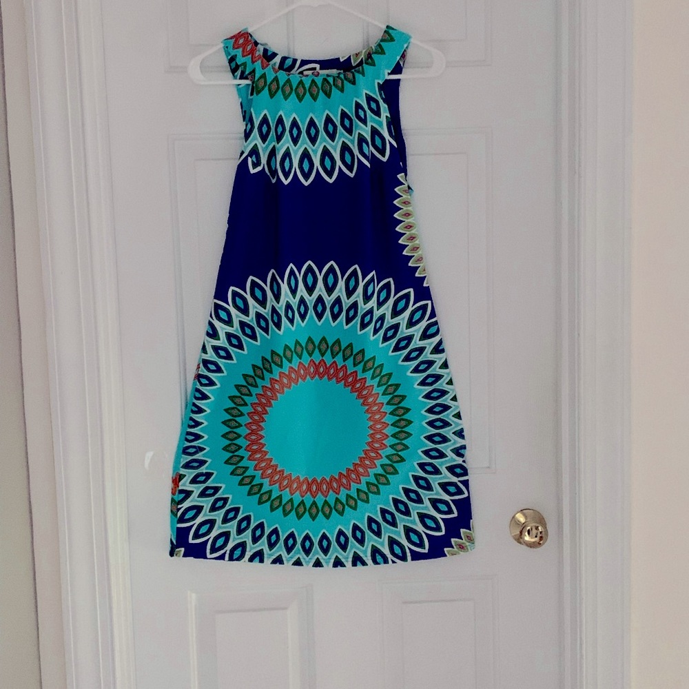 A-line sleeveless rayon/spandex dress. Size M